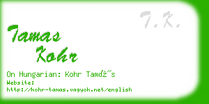 tamas kohr business card